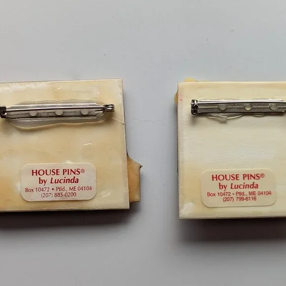 Vintage House Pins By Lucinda Lapel Shirt Pins Brooch Lot of 2 - Picture 6 of 8